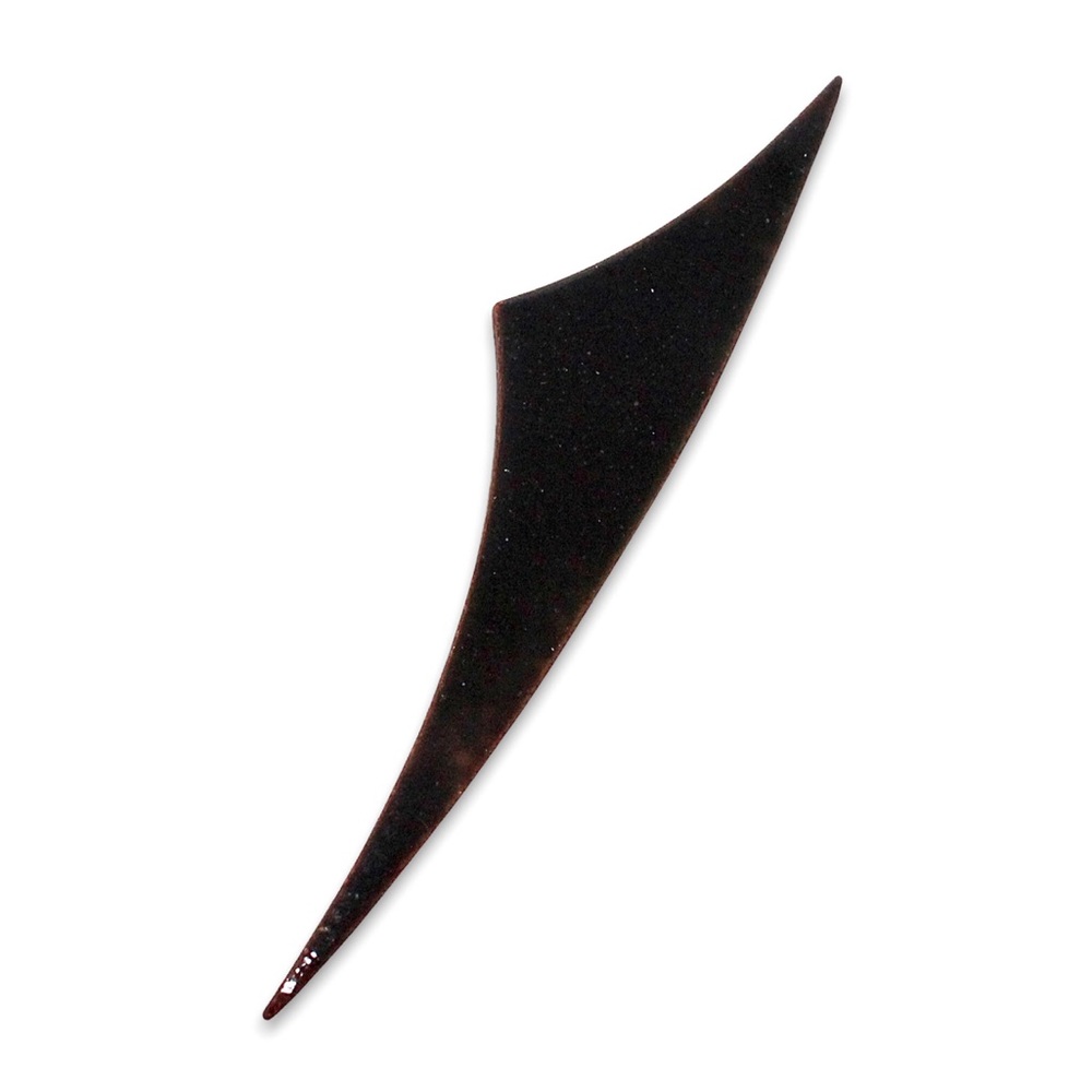 Vintage Modernist Black Enamel Copper Brooch Pin Abstract Mid-Century Modern